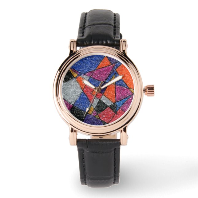 Montre Triangles dans des cellules de couleur métallique  (Recto)