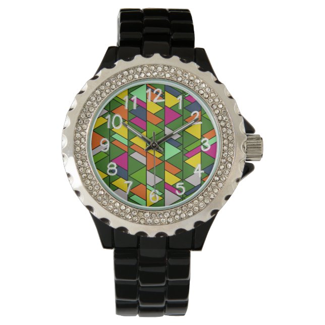 Montre Triangles Fleuris (devant)
