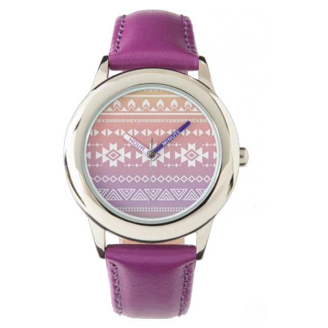 Montre Tribal aztec ombre motif (devant)