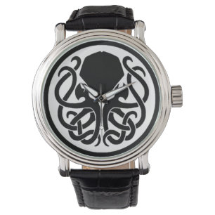Montre Tribal Cthulhu Cuir Vintage noir