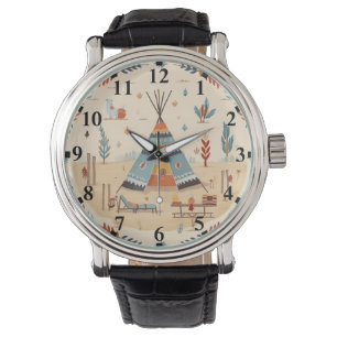Montre tribu d'art ethnique amérindienne Vintage