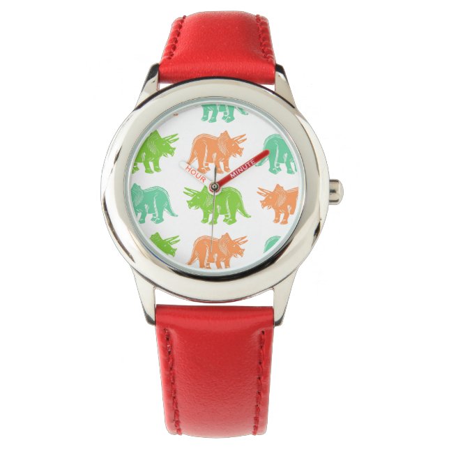 Montre Tricératops colorés Motif Wristwatch (devant)