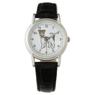 Montre Tricolore Wire Fox Terrier mignon Dessin Cartograp