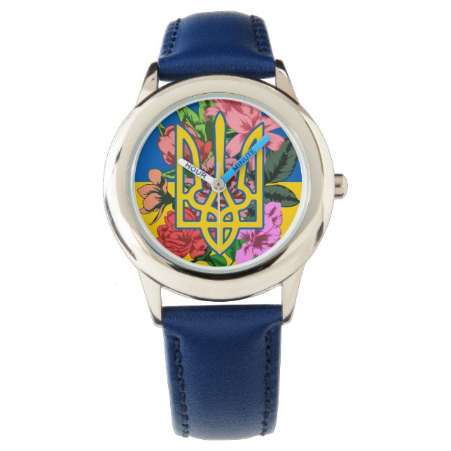 Montre Trident ukrainien et drapeau de l'Ukraine avec des (devant)