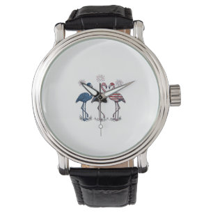 Montre Trio de flamants patriotiques dessin de gravure vi