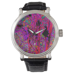 Montre Trippy Abstrait arc-en-ciel Fleurs Lys Orientales