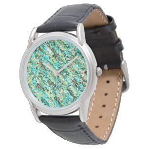 Montre Trippy Vibrant Boho Super Hippie Marbre fractal