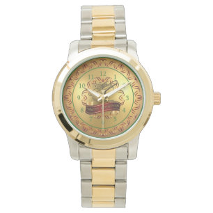 Montre Trombone ~ Scroll musical ~ Gold "Joyeux Noël"