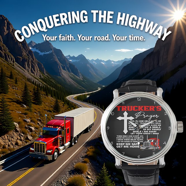 Montre Trucker's Prayer: Cross, Safe Home (Créateur téléchargé)