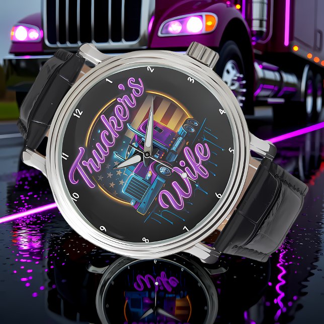 Montre Trucker's Wife: Neon Flag, Gold Rim (Créateur téléchargé)