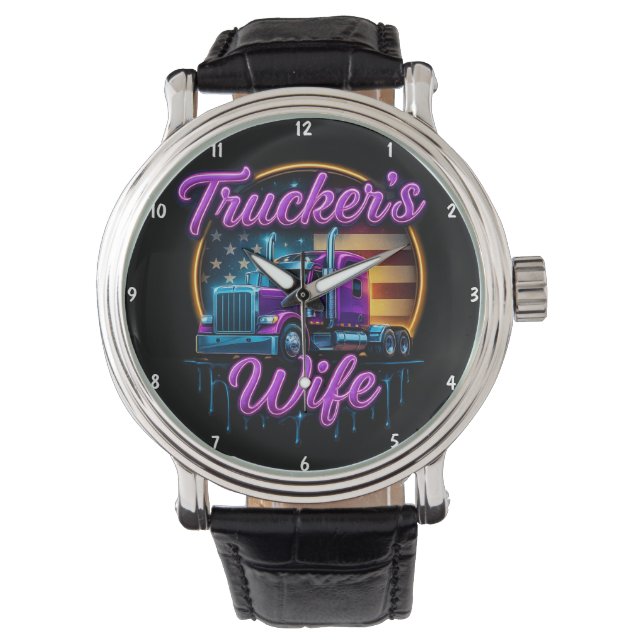 Montre Trucker's Wife: Neon Flag, Gold Rim (devant)