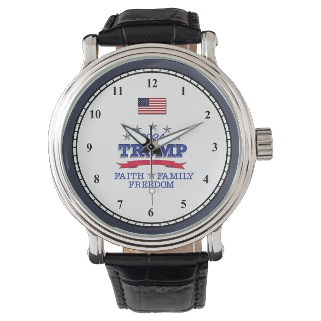 Montre Trump 2024 Foi Liberté familiale (devant)
