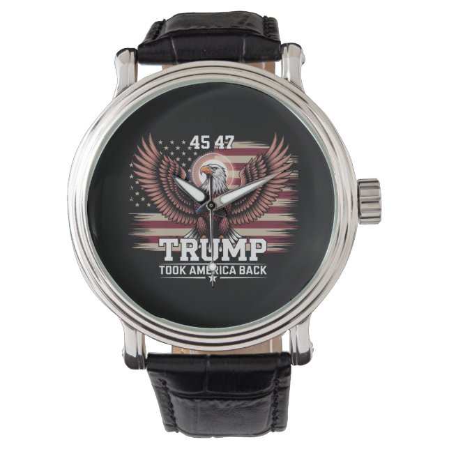 Montre Trump 45e 47e Président Drapeau 2025 Aigle Amériqu (devant)