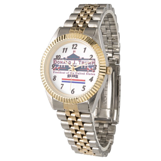 Montre Trump Président Red Blue Vintage Bracelet Watch (Incliné)