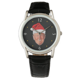 Montre Trump Santa Hat : Conception patriotique de Noël