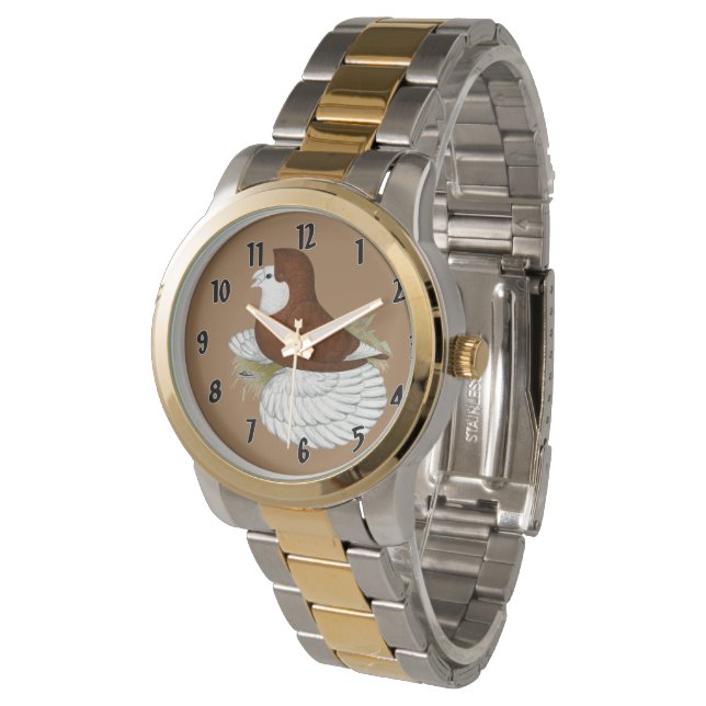Montre Trumpeter Pigeon Red Baldhead (Incliné)