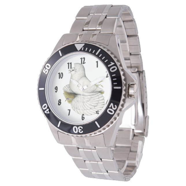 Montre Trumpeter Pigeon White (Incliné)