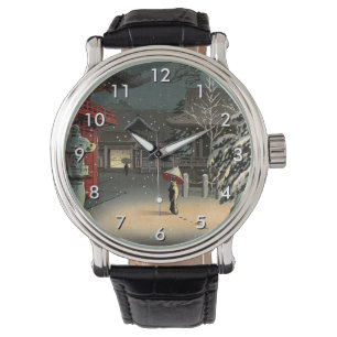 Montre Tsuchiya Koitsu - Neige au temple de Nezu