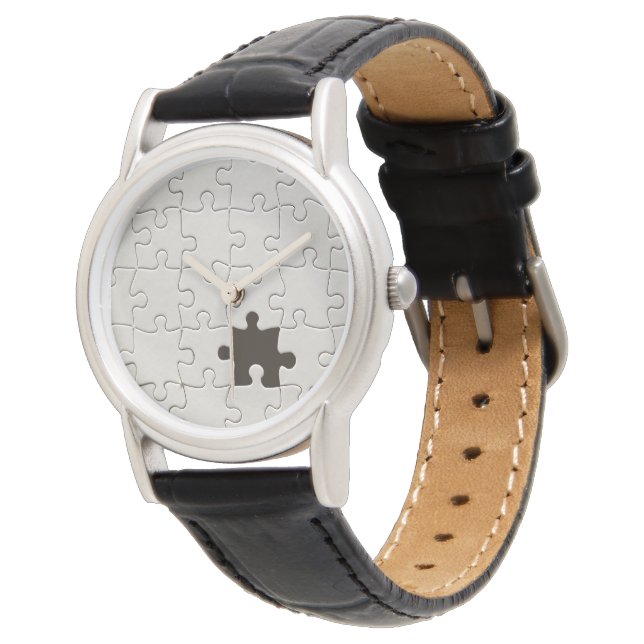 Montre Tu Me Complètes Romantique Puzzle Noir et Blanc (Incliné)
