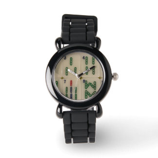 Montre tuile de bambou Mahjong