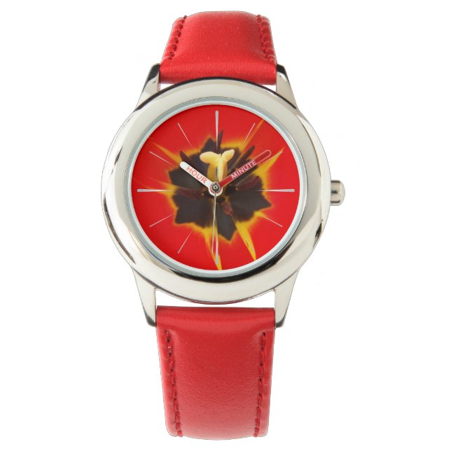 Montre tulipe jaune rouge (devant)