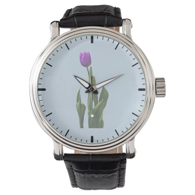 Montre Tulipe pourpre simple (devant)