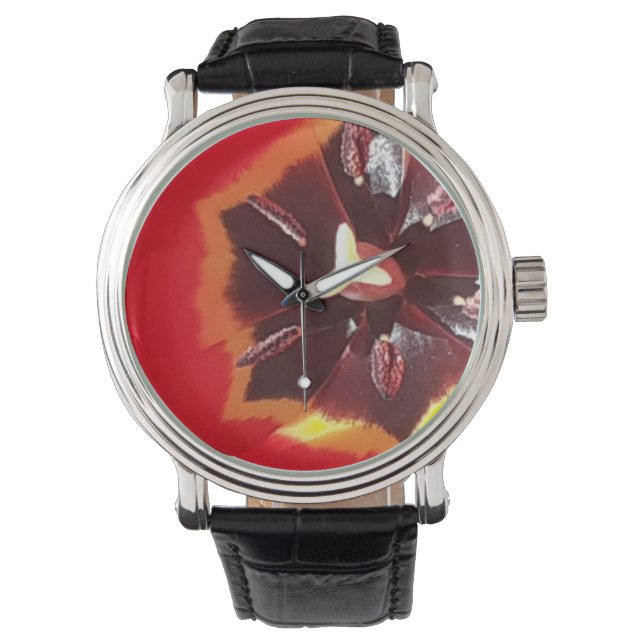 Montre Tulipe rouge écarlate (devant)