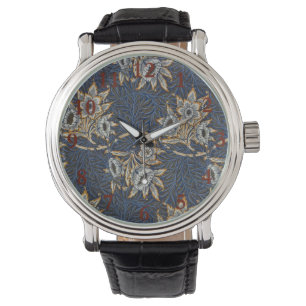 Montre Tulipe Saules Motif Bleu Floral de William Morris