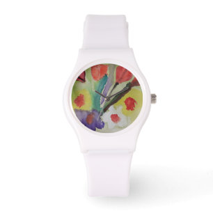 Montre Tulipes Abstraites et fleurs de printemps