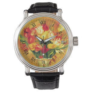Montre Tulipes par Pierre Renoir, Art Impressionniste Vin
