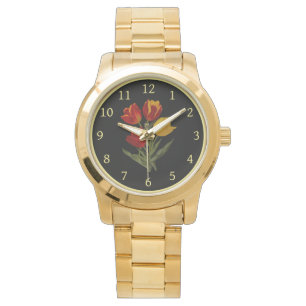 Montre Tulipes primitives uniques 003 ~ Art botanique ~ R
