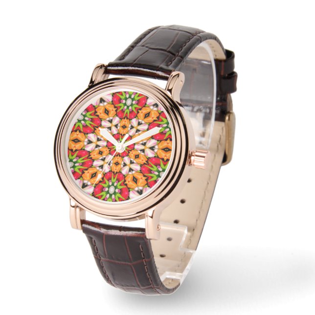 Montre Tulips Bouquet Motif (Angle)