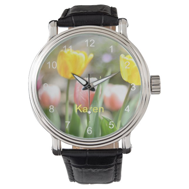 Montre Tulips de Pink et Yellow (devant)