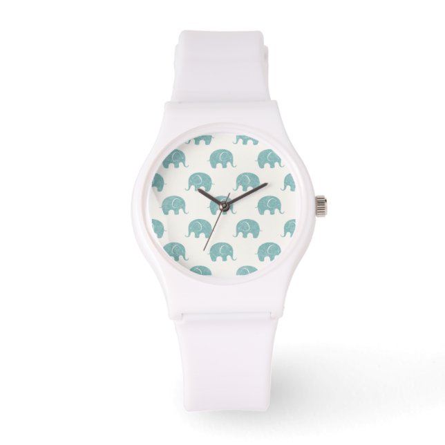 Montre Turquoise Cute Elephant Motif (Recto)