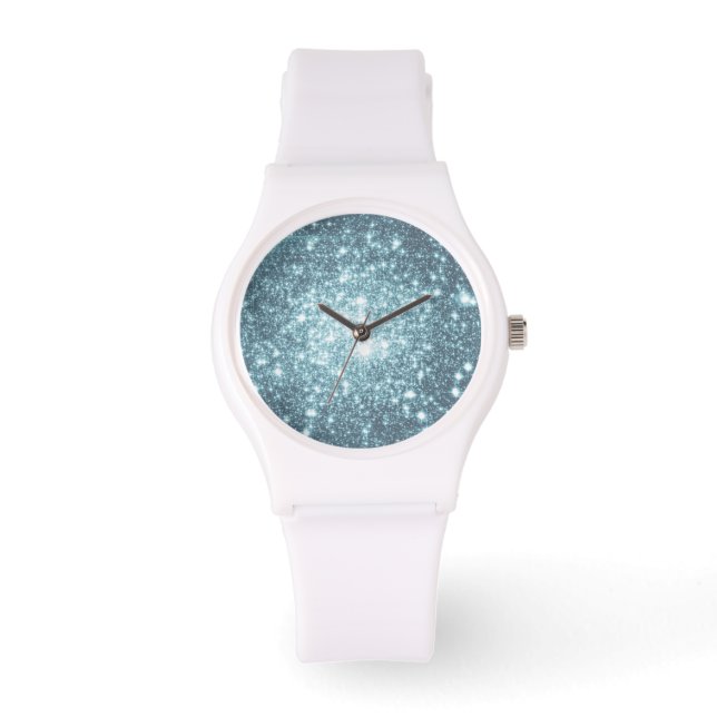 Montre Turquoise étoile bleu glace (Recto)