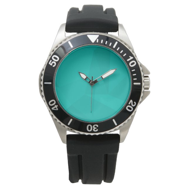 Montre Turquoise, moderne, cool, art géométrique tendance (devant)