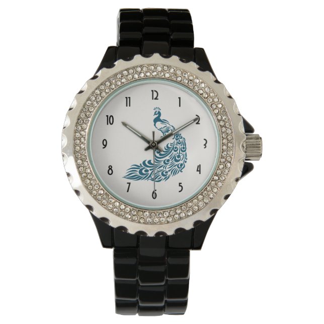 Montre Turquoise Peacock Bold Design Art Déco élégant (devant)