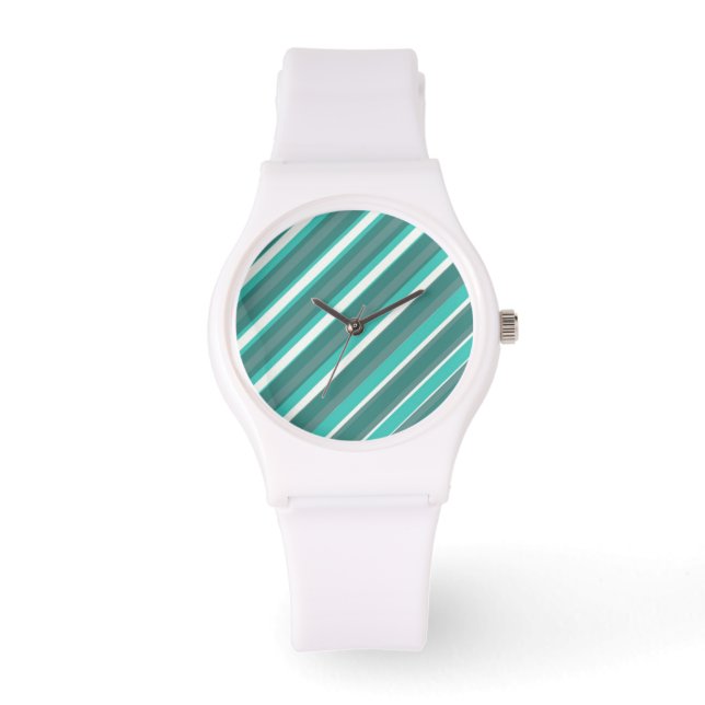 Montre Turquoise Stripe Sporty Blanc (Recto)