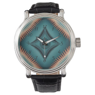 Montre Turquoise Sunburst de Navajo Peach