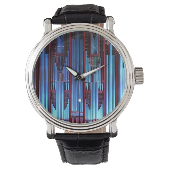 Montre Tuyaux d'orgue bleus (devant)