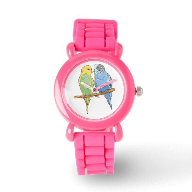 Montre Two cute bleu et green Budgies (Recto)
