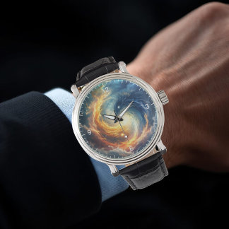 Montre Two sea monsters chase each other above a dark