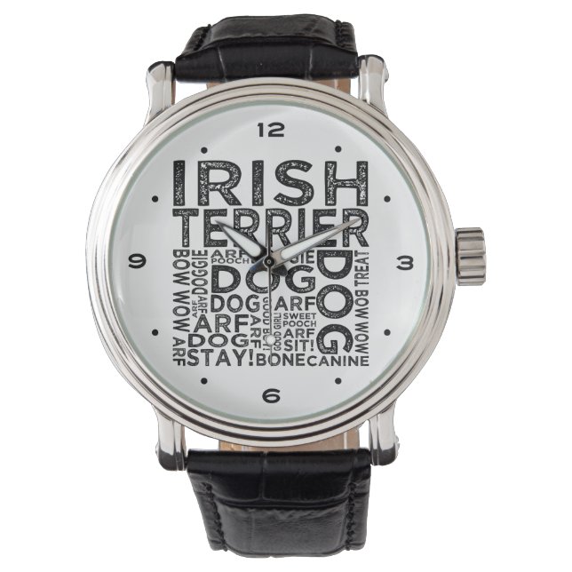 Montre Typografy d'Irish Terrier (devant)