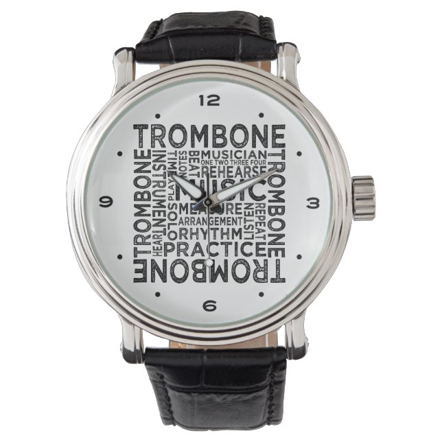 Montre Typographie de Trombone (devant)