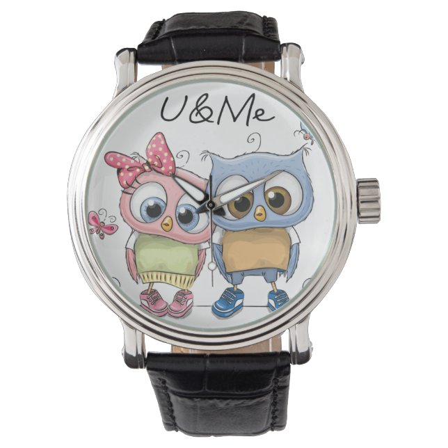 Montre U & Me Sweet Owls Wristwatch  Adorable Forest Bird (devant)