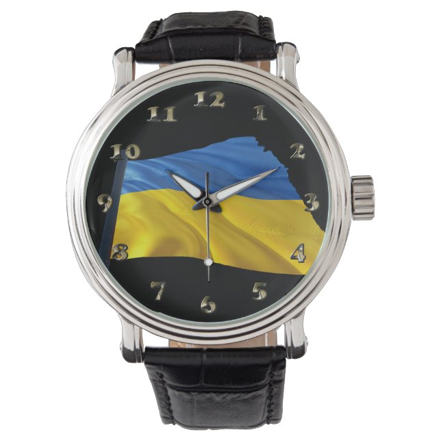 Montre Ukraine Drapeau - Guerre, Politique, Souffrance (devant)