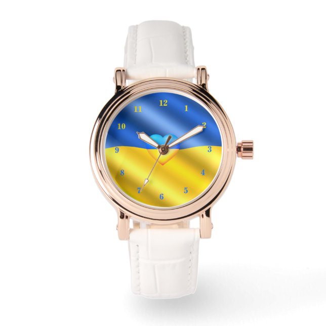 Montre Ukraine Flag Watch Heart - Liberté (Recto)
