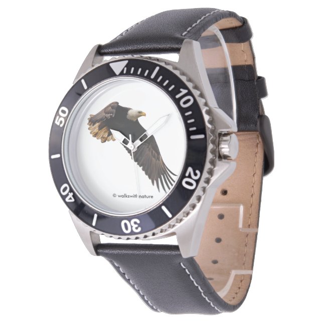 Montre Un aigle à tête blanche monte vers le ciel (Incliné)