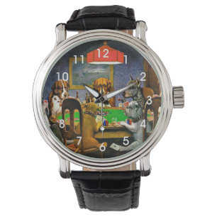 Montre Un ami dans le besoin, chiens jouant au poker,
