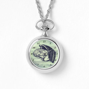 Montre Un Ange endormi sur les cieux nuages en vert